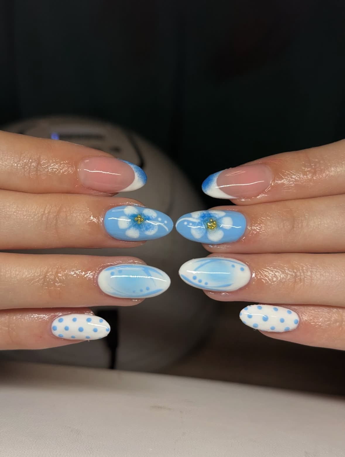 nail art blauw
