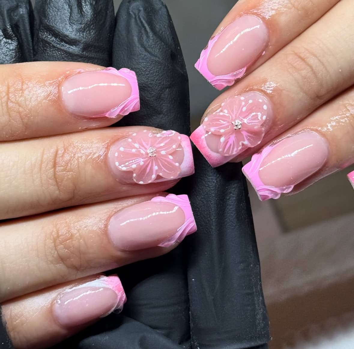 French met, 3D gel/bloem